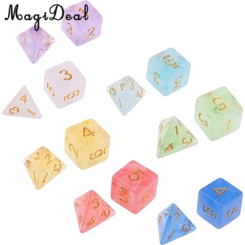 7pcs/set Polyhedral Nebula Dice Game Acrylic D4 D6 D8 D20 D&D TRPG Role Table Board Game entertainment Party Family Game