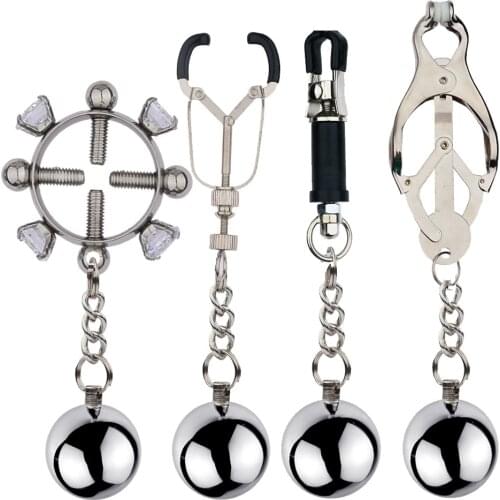 Bdsm Bondage Adults Games Sex Toys of Clamp Nipple Sexy Accessories with Metal Ball for Men Women Gay Fetish Breast Stimulation