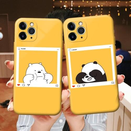 BigChen Phone Case For iPhone 12 11 Pro X XS XR Xs Max Funny Cartoon Bear Soft TPU Silicone Back Cover For iPhone 6 6s 7 8 Plus