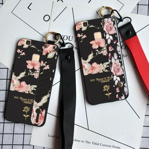 Luxury Rose Stand Strap Cover For Huawei P9 P10 Lite P9 P10 Plus 3D Emboss Flower phone Case For Huawei Mate RS 10 Lite 10 Pro