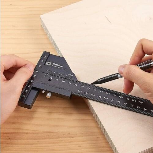 Woodworking ruler T-shaped ruler Woodworking ruler Multi-function measuring rule Caliper tool