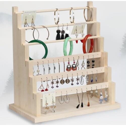 Wooden Ear Stud Holder Earring Stand Display Rack Luxury Jewelry Stand Display Holder Rack Tower