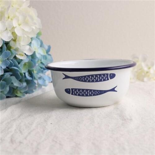 12cm Enamel Rice Bowl Porridge Bowl Childrens Small Bowl of Soup Bowl Noodle Bowl Steamed Egg Custard Bowl and Dessert Bowl
