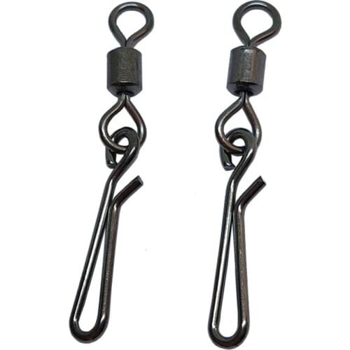 F2032 500pcs Barrel Swivel Rolling Swivel With Hanging Snap Fishing Tackle MS Connector With Hanging Safety Snap