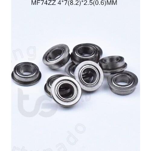 MF74ZZ 4*7(8.2)*2.5(0.6)MM 10pieces bearing FL674ZZ ABEC-5 Flange bearings Free shipping chrome steel bearing MF74ZZ FL674ZZ