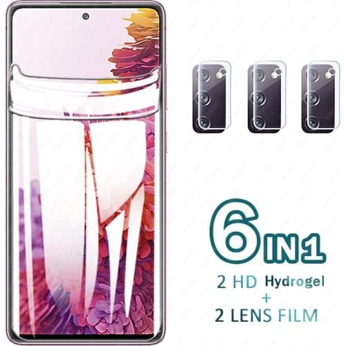 3Pcs Hydrogel Film on The Screen Protector for Samsung Galaxy S20 FE Screen Protector for S 20 Lite S20fe Camera Lens Glass