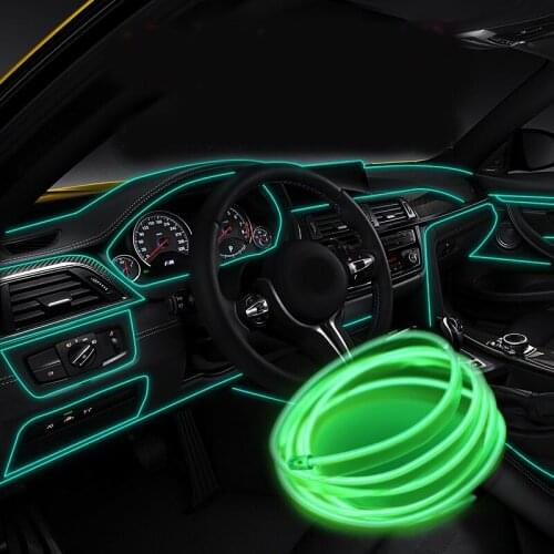 Haoyuehao White Flexible Neon Light EL Wire Rope Tube with Controller christmas outdoor rgb led strip led lights fita 12V 1M