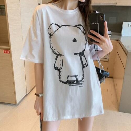 Summer Casual Cotton Maternity Tees Large Size Loose T Shirt Clothes for Pregnant Women Pregnancy Tops