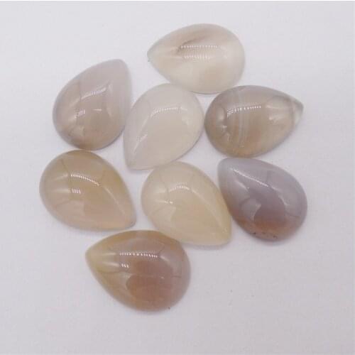 10Pcs 25x18x6mm Brown And Gray Agate Teardrop Cab Cabochon For DIY Jewelry Making Necklace Accessories Exquisite Gift