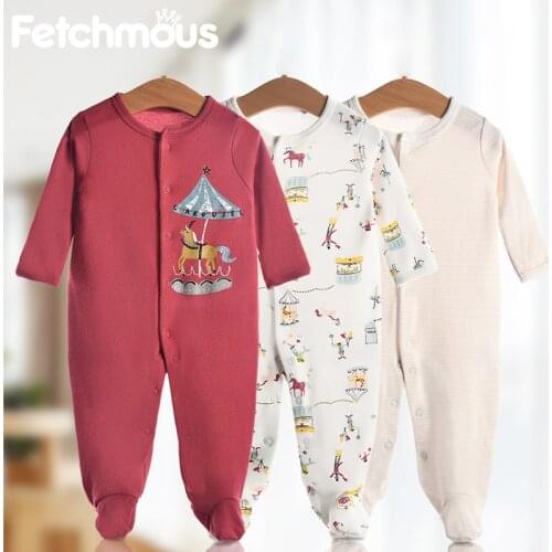 Newborn Boy Clothes Baby Girl Romper Jumpsuit Baby Pajamas Clothes 3Pcs Cotton Warm Infantil Toddler Costume Fashion bebe