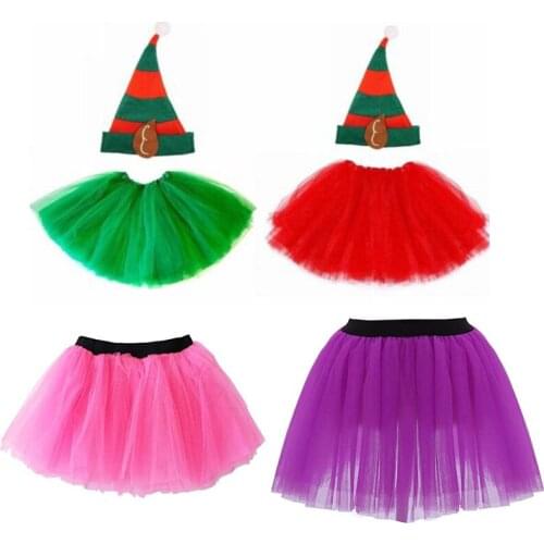 Halloween Cosplay Costume ELF TUTU Costumes Adults Kids Christmas Santa`s Helper Fancy Skirt Dress Party