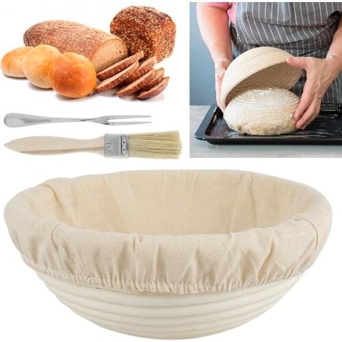 4pcs Round Bread Proofing Dough Basket Sourdough Proving Natural Handmade Rattan Bread Dough Fermenting Basket