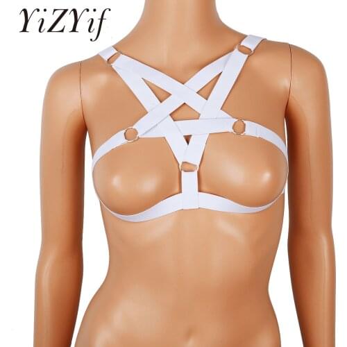 Hot Women Harness Body Chest Belt Bra Spandex Adjustable Cage Bra Upper Harness Sexy Goth Harajuku Harness Belt Fancy Clubwear
