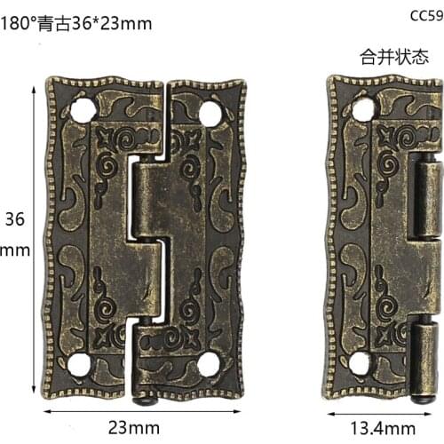 MAXMIX 36*23MM 1.5 inch 6PCS Zinc alloy hinge Antique Wooden Gift Box Hinge Printing Packaging Furniture jewelry box hinge