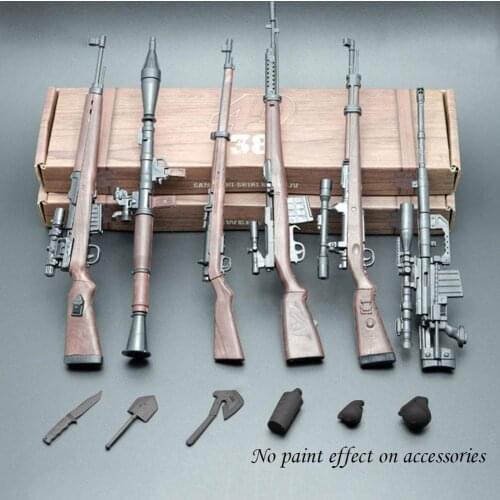 1:6 Soldier Model Boys DIY Assembly Model Toys Soldier Weapon Plastic Birthday Gifts Home Decor Teenagers Adults Toy 6 Boxes/set