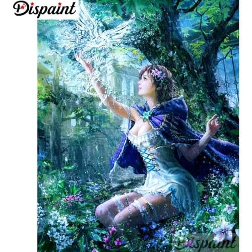Dispaint Full Square/Round Drill 5D DIY Diamond Painting "Fairy flower" Embroidery Cross Stitch 3D Home Decor A12932