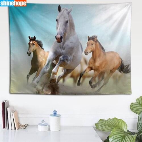 Custom Horse Animals tapestry wall hanging tapestry home decoration rectangle bedroom wall art tapestry 140X250cm