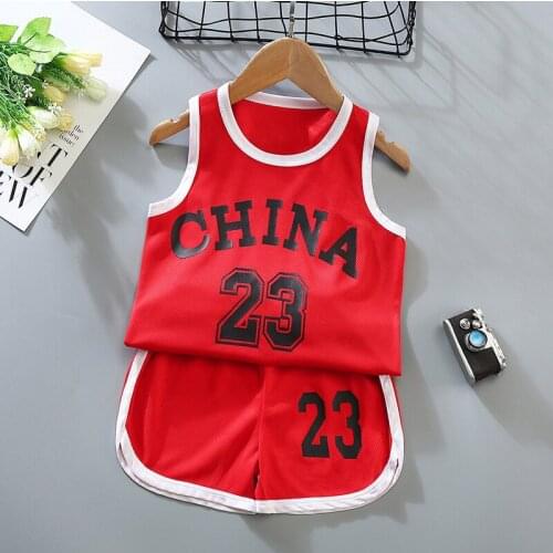 2021 Summer New Childrens Clothes Sleeveless Boys Sports Jersey Suit Girls Sportswear Dress Kids Outdoor Training Set 2-8 Years