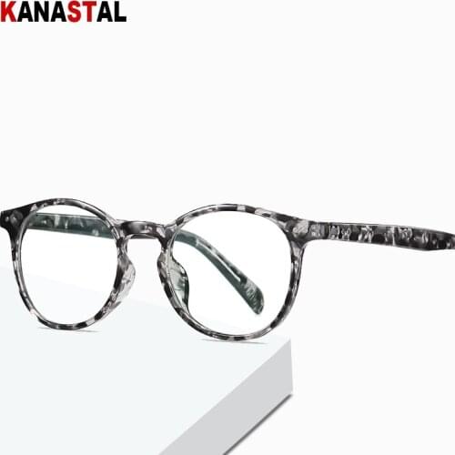 Men Women Anti-blue Light Glasses TR90 Round Retro Frame Decorative Glasses Office Computer Radiation Protection Eyewear TR2301