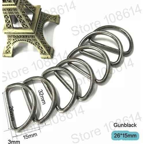 10pcs DIY for Dog Collar Needlework Luggage 3.0Ccm Sewing handmade manual button D Ring semi ring Buckle accessories