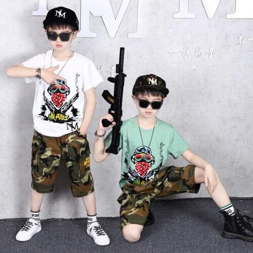 4-14 Years Summer Boy Clothing Set 2021 New Fashion Casual Active T-shirt+ Pant Kid Children Boy Teenager Clothing