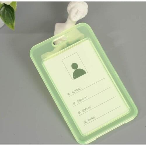 Plastic Transparent ID Badge Holder Bus Pass Case Cover Bank Credit Card Holder Office Work Student Bus Card Holder