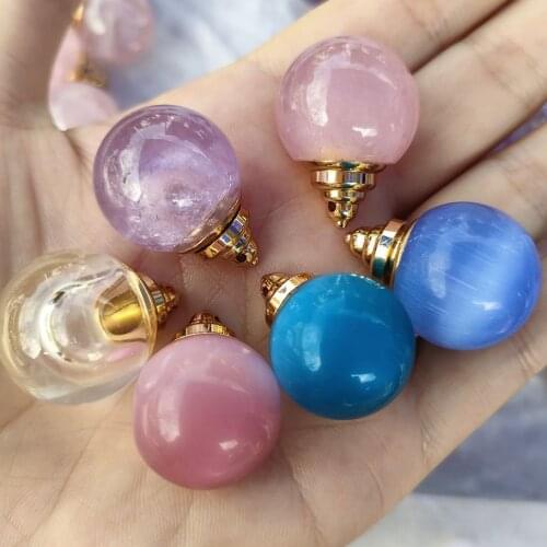 AAAAA Rose Quartzs Essential Pendant Necklace Clear Quartz Amethysts Gemstones Cat Eye Charms Reiki Gifts