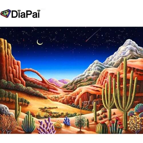 DIAPAI 100% Full Square/Round Drill 5D DIY Diamond Painting "Cactus landscape" Diamond Embroidery Cross Stitch 3D Decor A19136