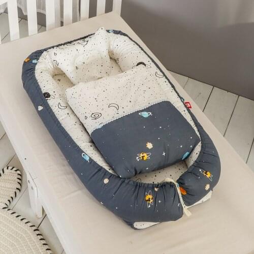 New Newborn Babynest Bed Portable Crib Travel Bed Tissu Coton Baby Nestje Baby Lounge Bassinet Bumper with Pillow Cushion Quilt
