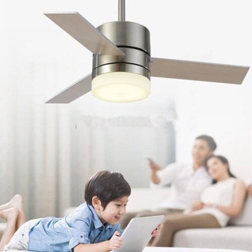 Reverse LED42 inch Nordic retro ceiling fan light bedroom home wood fan leaf integrated AC110V 220V mute with remote control