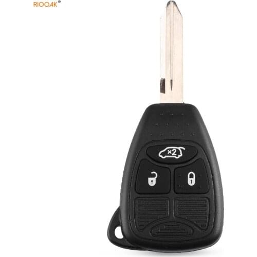 RIOOAK New 3 Button Remote Key Shell Case Fob Cover For Dodge Jeep Chrysler 300C 3 Buttons