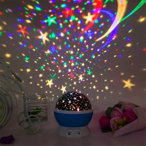 Christmas Gift LED Night Light Projector Star Moon Sky Rotating Sleep Romantic LED USB Projection Lamp For Children kids Bedroom
