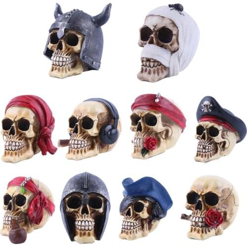 Collectable Resin Realistic Human Skull Head Figurine for Home Bar Pub Decor