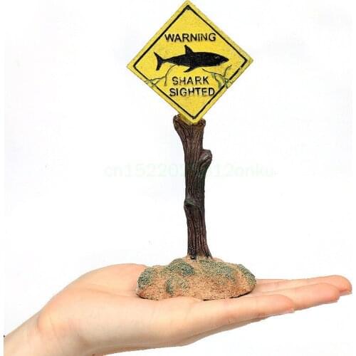 Resin Artificial Shark Warning Sign Landscaping Accessories for Fish Tank Aquarium Background Aquarium Decoration Ornaments