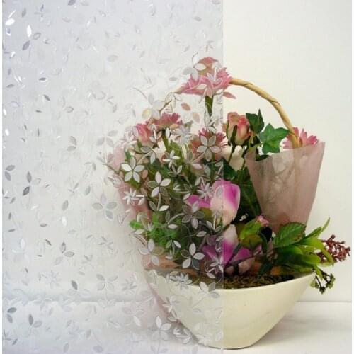 150cm Length Static Cling Glass Sticker Flower Style 3D PVC Private Home Decor Window Film For Sliding Door Window Table Cabinet