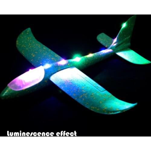 Led Throwing Glider Foam Airplane Luminous Aircraft Toy Hand Launch Airplane Model Toy Children Kids Early Educational Toys