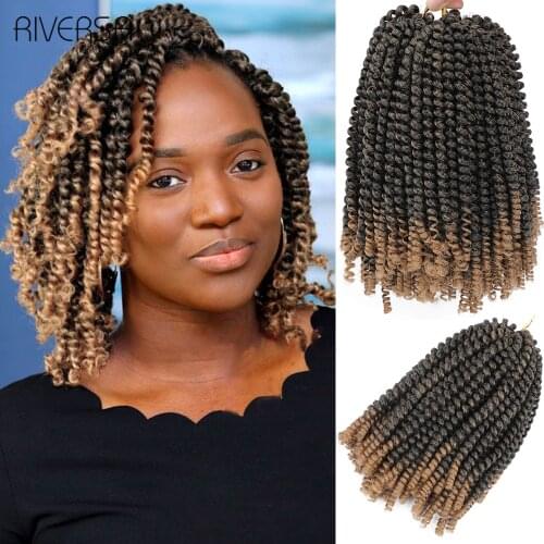 Ombre T1B/27 Blonde Hair Extensions Crochet Brown Spring Twist Crochets Braids Synthetic Braiding Hair encaracolar cabelo bob