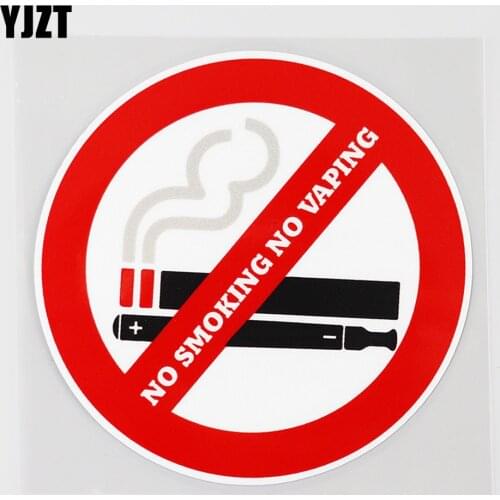 YJZT 11.3CM×11.3CM Creative No Smoking No Vaping PVC Decal Car Sticker12C-0459