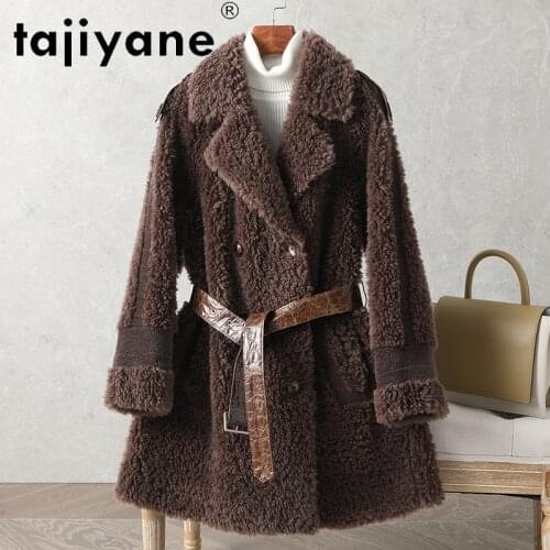 Tajiyane Woman Winter Coats and Jackets Women 100% Wool Jacket Womens Sheep Fur Long Coat High Quality Clothes Casaco TN1396