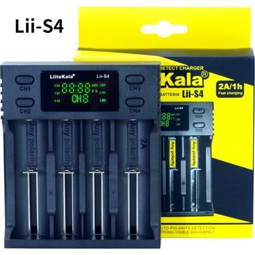 LCD 3.7V 18650 18350 18500 16340 21700 20700B 20700 14500 26650 1.2V AA AAA NiMH lithium-battery Charger Lii-S4 Power display