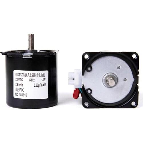 1pcs 60KTYZ Permanent Magnet Synchronous Motor AC220V 14W Gear Motor1.2/ 2.5/5/10/15/20/30/40/50/60/80/100/110rpm