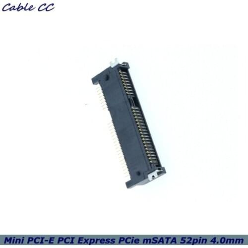 1pcs/ Mini PCI-E PCI Express PCie mSATA 52pin 4.0mm height socket female socket connector adapter onboard SMT for SSD best price
