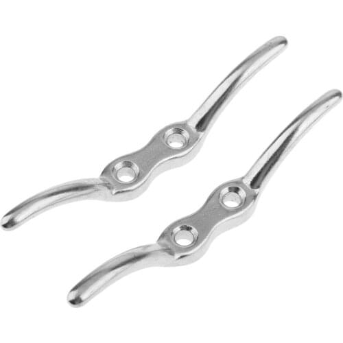 112mm Marine Grade Stainless Steel Rope Cleat For Flags Boats Docks Awnings