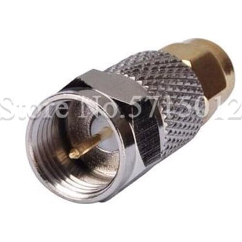 2pcs F/SMA-JJ Connector F Male Head Turn to SMA Male Head RF Adaptor Pure Copper Coaxial Connector Joint Convertor