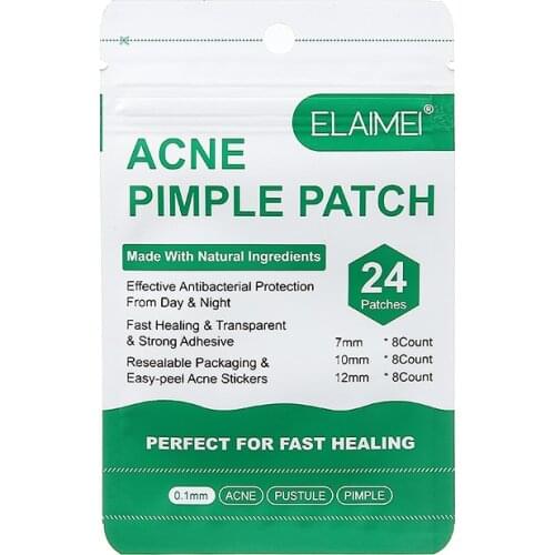 24 Face Treatment Stickers Pimple Remover Acne Pimple Spot Zit Protecting Patches Face Treatment Stickers Tea Tree Patch