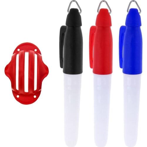 4pcs Golf Ball Triple Track 3 Line Marker Stencil Erc Chrome Golf Line Marker Golf Training Template Alignment Marks Tool