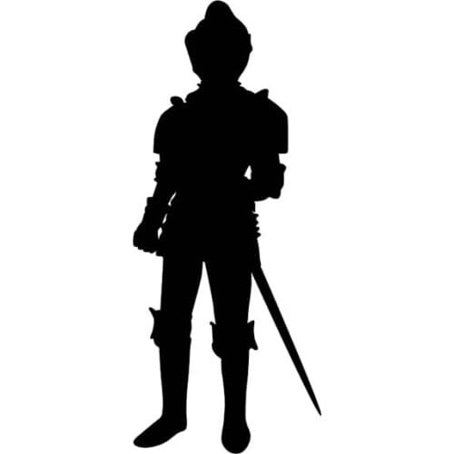 5.1*12CM Mystery Cool Fashion Knight Soldier Warrior Decal Black/Silver Covering The Body Car Sticker Vinyl C20-1746
