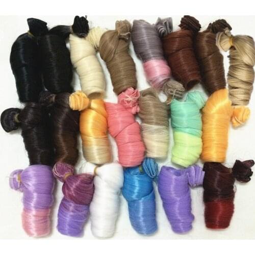 AILAIKI 15*100cm 21Pcs/lot Toy 1/3 1/4 1/6 BJD Dolls DIY Curly Wig High-temperature Wire Involtini Alla Romana Handmade Hair