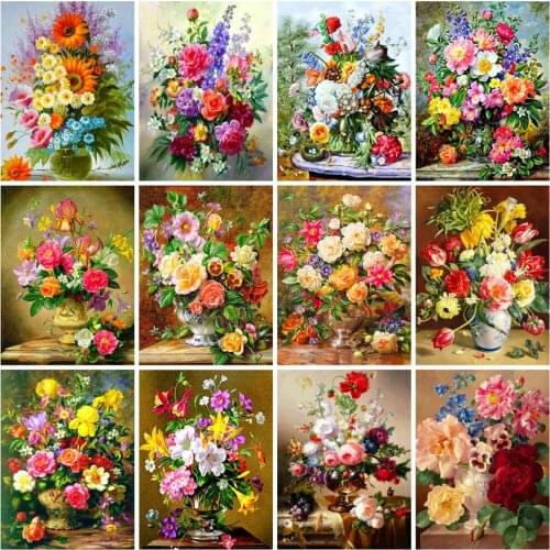 EverShine Diamond Painting Full Square Flower Cross Stitch Diamond Embroidery peony Rhinestone Art Handade Hobby Gift Wall Decor