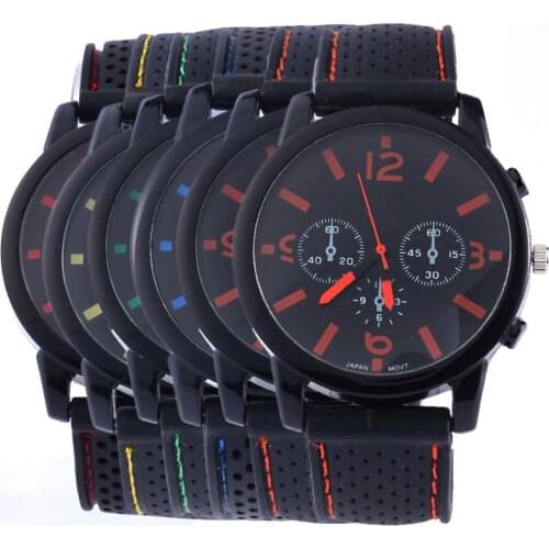 Cool Men Watch Casual Brand Clock Fashion Mens Military Quartz Clock Silicone Strap Belt Big Dial Watches Men Wristwatches LL